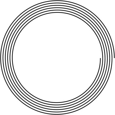 Arşimet - Aritmetik soyut spiral, girdap, girdap beyaza ayarlı. Volt, sarmal, koklear şekil (ler) stok vektör illüstrasyonu, Clip sanat grafikleri.