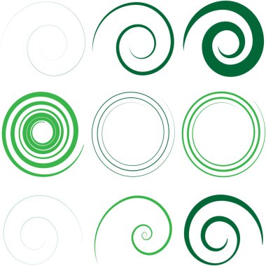 Soyut spiral, kıvır. Radyal girdap, kıvrımlı çizgi elementi. Dairesel, eşmerkezli döngü kancası. Dönen kasırga tasarımı şekli, Kasırga, kasırga çizimi. Parıldayan volta, girdap, kıvrım