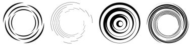 Spiral, girdap, dönme elementi ayarlandı. Dönen dairesel şekil Vektör İllüstrasyonu