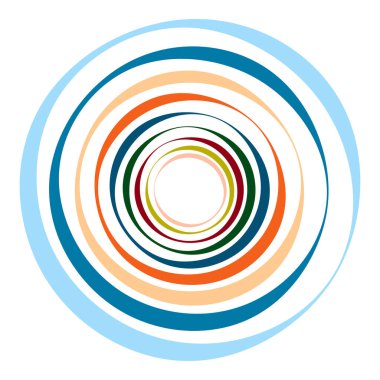 Spiral, girdap, dönme elementi ayarlandı. Soyut vektör