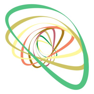 Spiral, girdap, dönme elementi ayarlandı. Soyut vektör