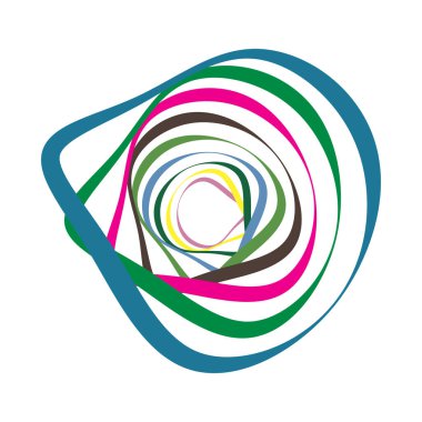 Spiral, girdap, dönme elementi ayarlandı. Soyut vektör