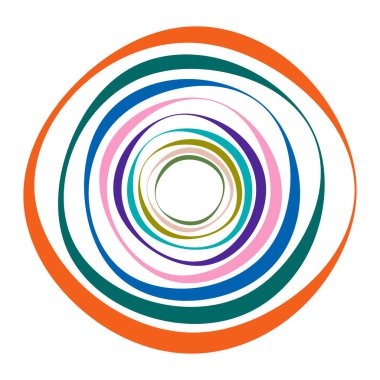 Spiral, girdap, dönme elementi ayarlandı. Soyut vektör