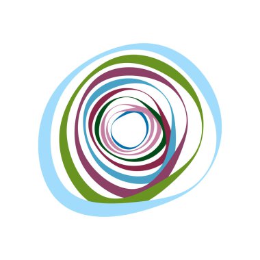 Spiral, girdap, dönme elementi ayarlandı. Soyut vektör