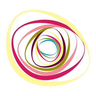 Spiral, girdap, dönme elementi ayarlandı. Soyut vektör