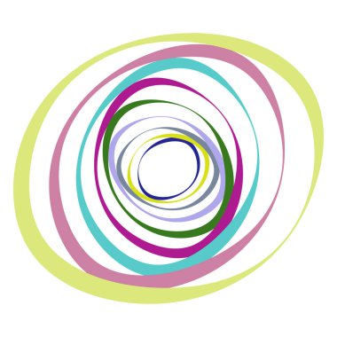 Spiral, girdap, dönme elementi ayarlandı. Soyut vektör