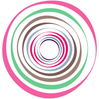 Spiral, girdap, dönme elementi ayarlandı. Soyut vektör