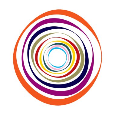 Spiral, girdap, dönme elementi ayarlandı. Soyut vektör