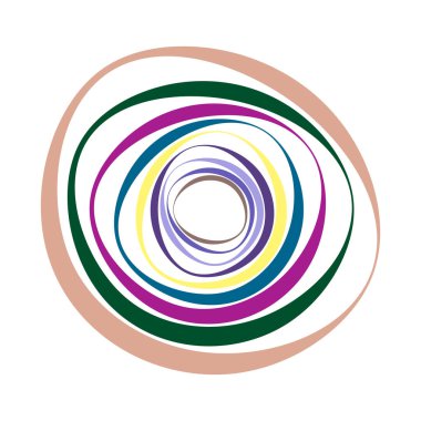 Spiral, girdap, dönme elementi ayarlandı. Soyut vektör