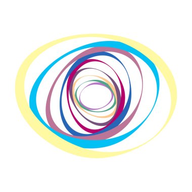 Spiral, girdap, dönme elementi ayarlandı. Soyut vektör