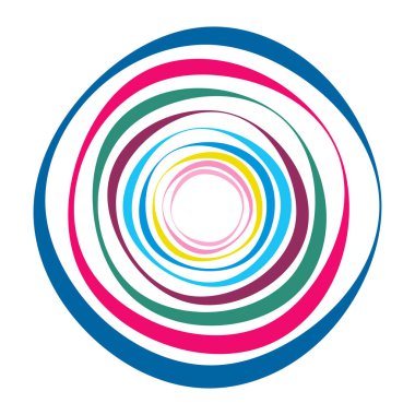 Spiral, girdap, dönme elementi ayarlandı. Soyut vektör