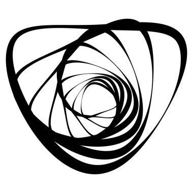 Spiral, girdap, dönme elementi ayarlandı. Soyut vektör