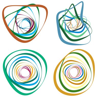Spiral, girdap, dönme elementi ayarlandı. Soyut vektör