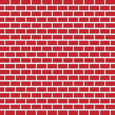 Red brickwall, brick wall. Masonry, stonework, building and architecture concepts icon  Stock illustration, Clip art graphics. vector