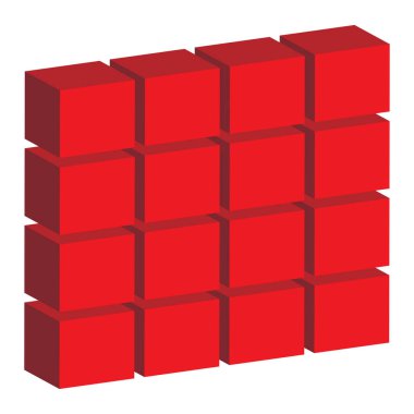Duvar, blok, barikat grafiği. Taş işçiliği, duvarcılık, engelli sembol, logo