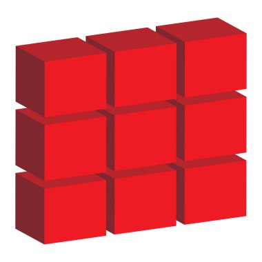 Duvar, blok, barikat grafiği. Taş işçiliği, duvarcılık, engelli sembol, logo