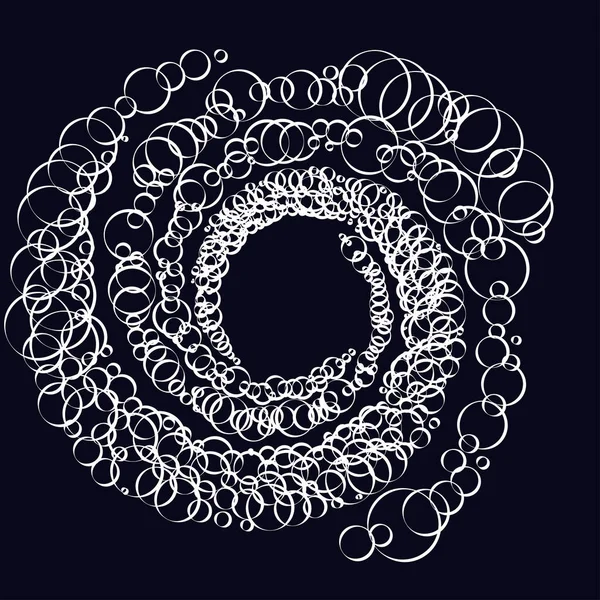 Prickar Prickig Cirkulär Spiral Snurra Snurra Cirklar Stipplande Pointillistisk Design — Stock vektor
