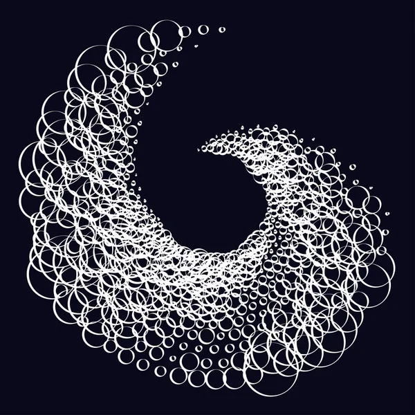 Puntos Espiral Circular Punteada Giro Giro Círculos Stippling Diseño Puntillista — Archivo Imágenes Vectoriales