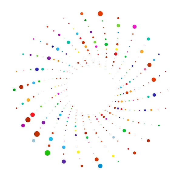 Stippen Gestippelde Cirkelvormige Spiraal Draaien Draaien Van Cirkels Stippen Pointillist — Stockvector