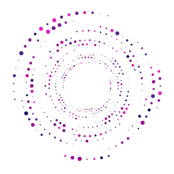 Pois Spirale Circulaire Pointillée Tourbillon Tourbillon Cercles Stippling Design Pointilliste — Image vectorielle