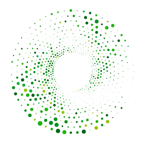 点状の円状の螺旋です 渦巻き旋回 円の旋回 ステッピング ポインティリストデザイン スペックル フレックスベクトルイラスト — ストックベクタ