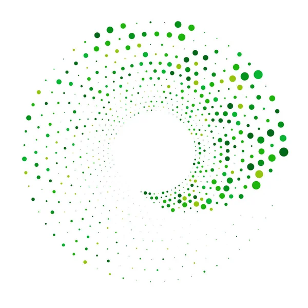 Stippen Gestippelde Cirkelvormige Spiraal Draaien Draaien Van Cirkels Stippen Pointillist — Stockvector