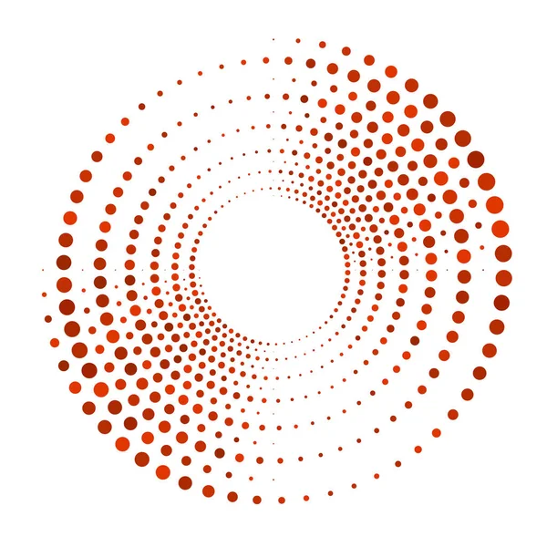 点状の円状の螺旋です 渦巻き旋回 円の旋回 ステッピング ポインティリストデザイン スペックル フレックスベクトルイラスト — ストックベクタ