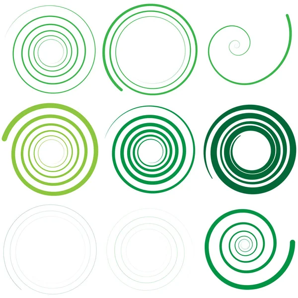 Abstract Spiral Twist Radial Swirl Twirl Curvy Lines Element Circular — Stock Vector