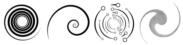 Spiral Girdap Dönme Elementi Ayarlandı Dönen Dairesel Şekil Vektör Llüstrasyonu — Stok Vektör