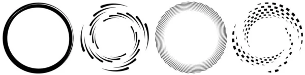 Ensemble Spirale Tourbillon Élément Tourbillonnant Forme Circulaire Rotative Illustration Vectorielle — Image vectorielle