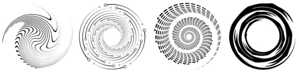 Spirale Vortice Elemento Rotazione Impostato Rotante Forma Circolare Vettoriale Illustrazione — Vettoriale Stock
