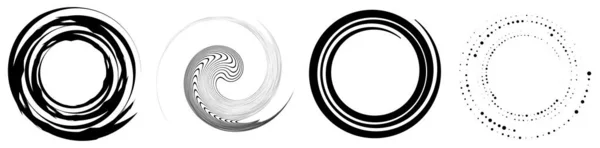 スパイラル ツイル要素セット 円形のベクトルイラストの回転 — ストックベクタ