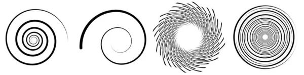 Ensemble Spirale Tourbillon Élément Tourbillonnant Forme Circulaire Rotative Illustration Vectorielle — Image vectorielle