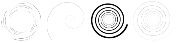 Спіральний Вихровий Вихровий Набір Елементів Обертається Круглої Форми Векторні Ілюстрації — стоковий вектор