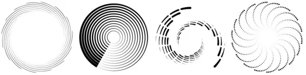 Spiraalvormig Draaibaar Draaibaar Element Ingesteld Roterende Cirkelvorm Vector Illustratie — Stockvector