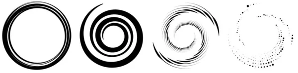 Spiraalvormig Draaibaar Draaibaar Element Ingesteld Roterende Cirkelvorm Vector Illustratie — Stockvector