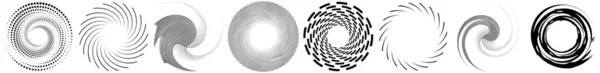 Espiral Remolino Conjunto Elementos Giratorios Forma Circular Giratoria Vector Ilustración — Vector de stock