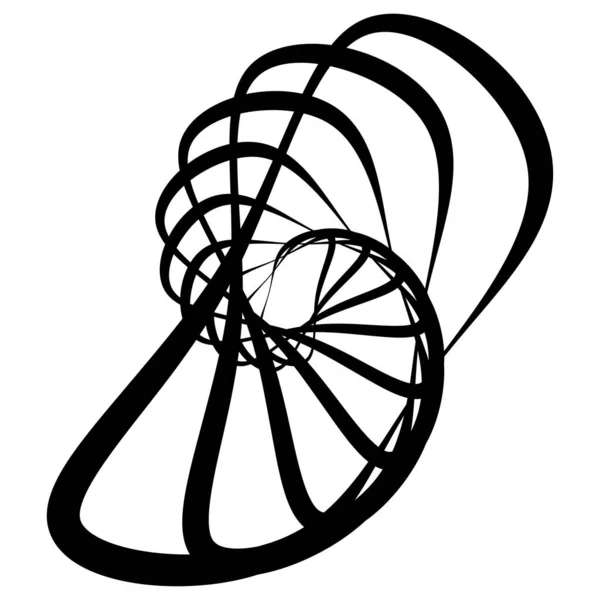 Spiral Swirl Twirl Element Set Abstrakter Vektor — Stockvektor