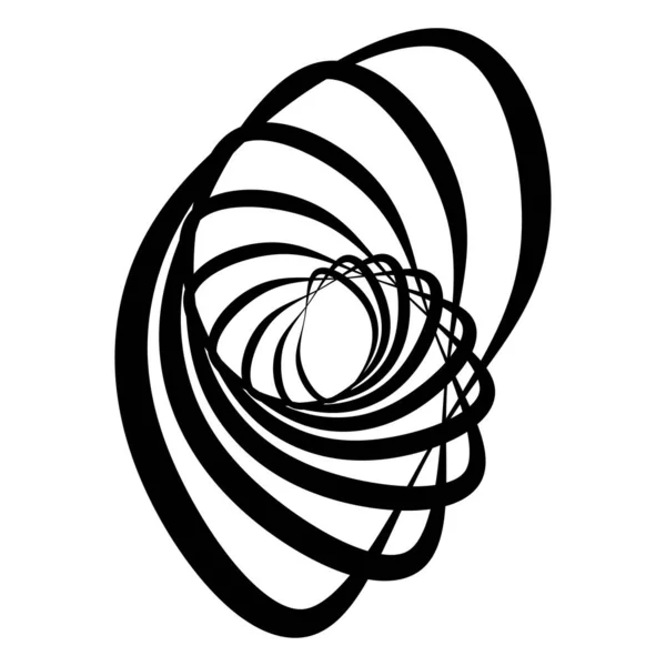Набор Спиральных Вращающихся Вращающихся Элементов Абстрактный Вектор — стоковый вектор