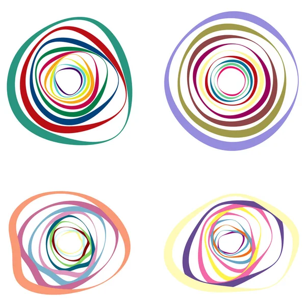 Spiral Swirl Twirl Element Set Abstrakter Vektor — Stockvektor