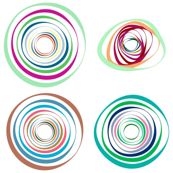 Espiral Remolino Conjunto Elementos Giratorios Vector Abstracto — Vector de stock