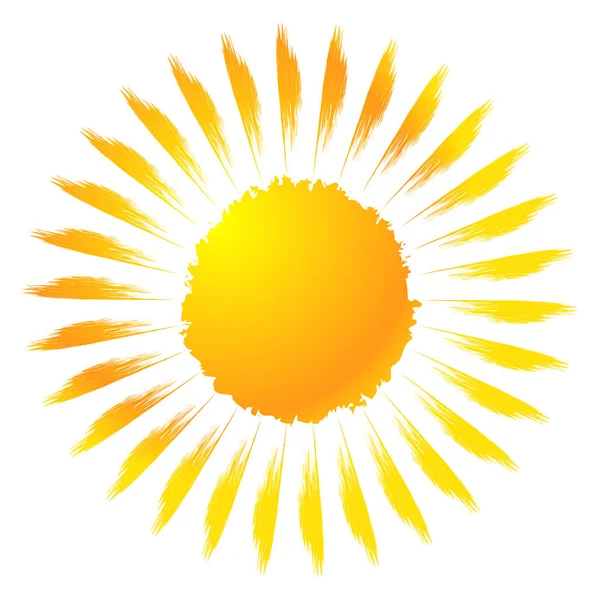 Элемент Дизайна Grand Grand Textured Sun Clip Art Раскрашенный Поверхностный — стоковый вектор