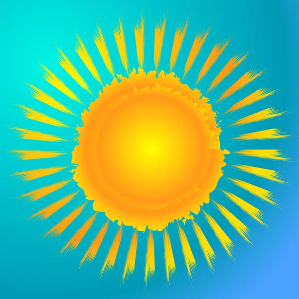 Элемент Дизайна Grand Grand Textured Sun Clip Art Раскрашенный Поверхностный — стоковый вектор