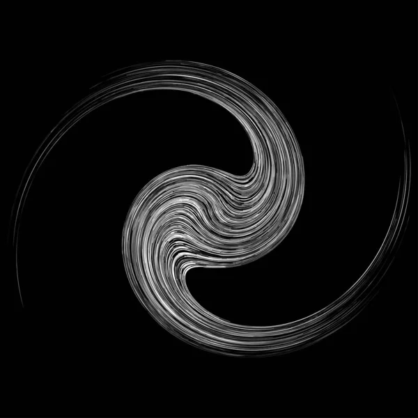 Cykel Designelement Med Kontur Spinn Effekt Abstrakt Svängcirkelspiral — Stock vektor