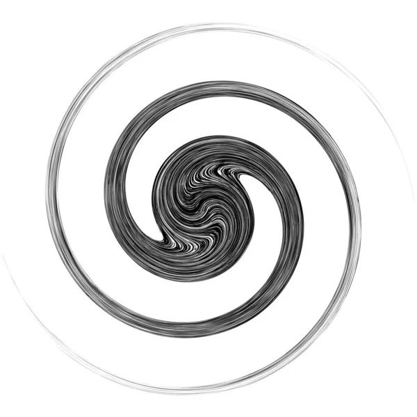 Elemento Diseño Ciclo Con Contorneado Efecto Giro Espiral Círculo Desviado — Vector de stock