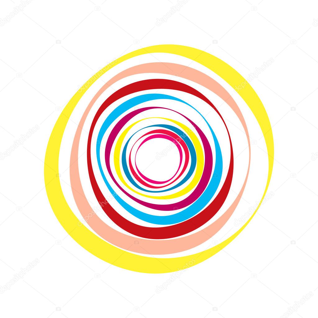 Spiral, swirl, twirl element set. Abstract vector