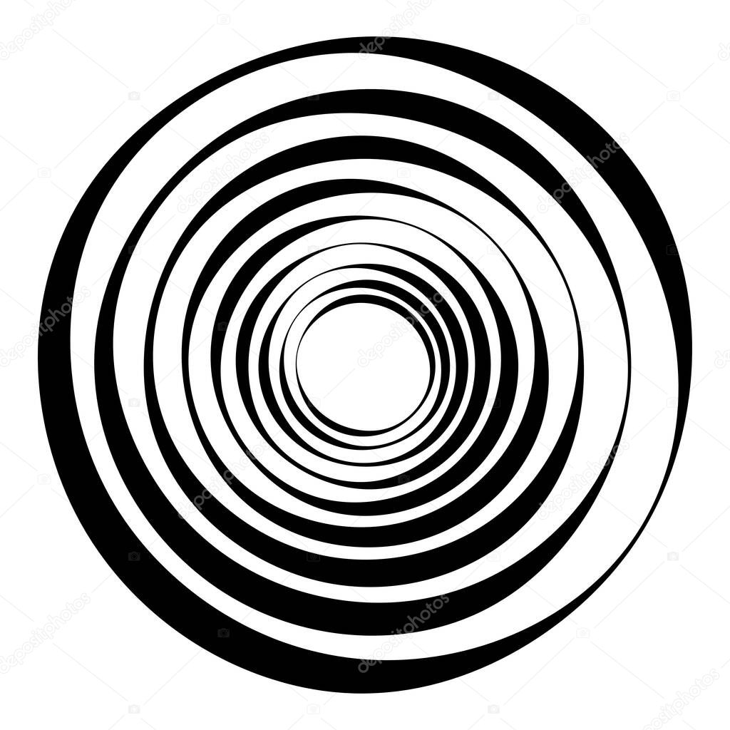 Spiral, swirl, twirl element set. Abstract vector