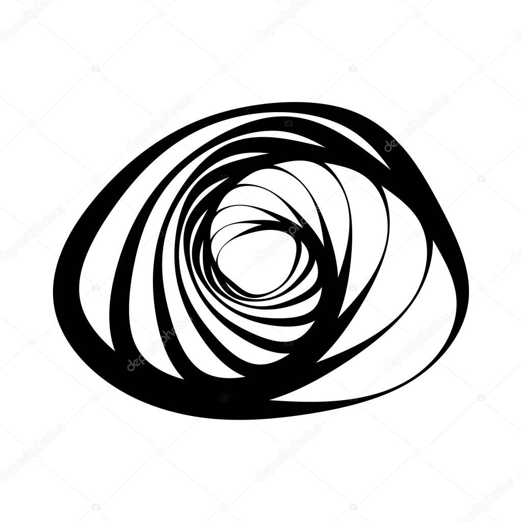 Spiral, swirl, twirl element set. Abstract vector