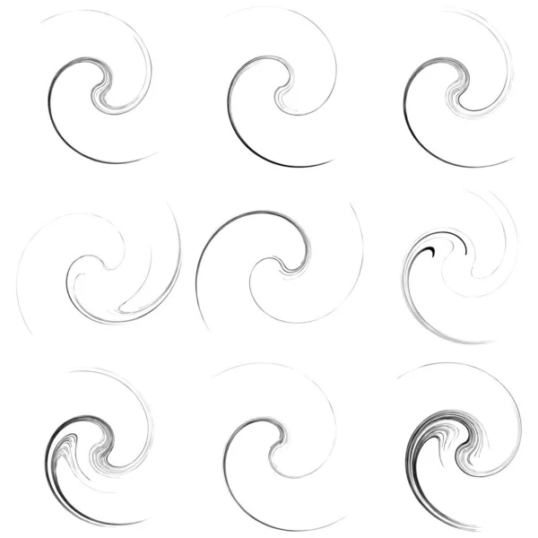 Spirales Tourbillons Tourbillons Hélix Volute Forme Escargot — Image vectorielle
