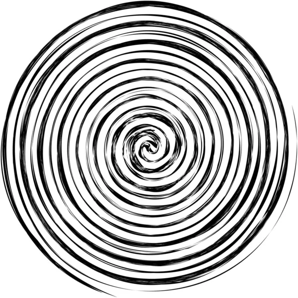 Grungy Textured Spirals Swirls Twirls Helix Volute Snail Shape — Stock Vector
